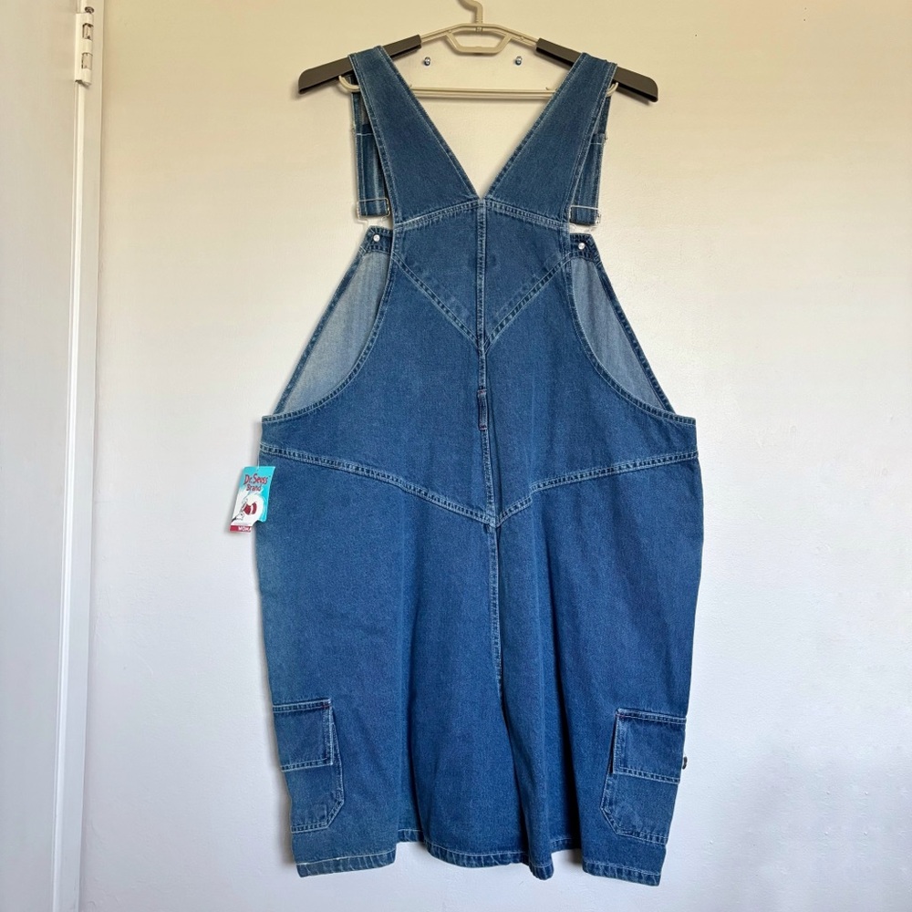 Vintage Deadstock Dr. Seuss One Fish Two Fish Red Fish Blue Fish Short Overalls - Picture 7 of 12